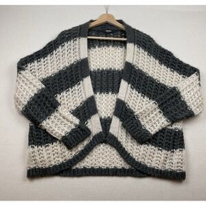 Twins Made in Italy‎ Knit Crochet Cardigan Sweater Women's M Mohair Wool Blend
